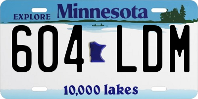 MN license plate 604LDM
