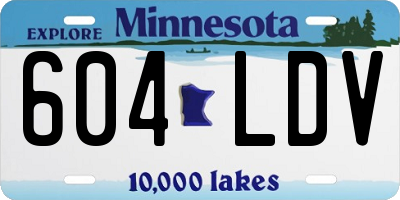 MN license plate 604LDV