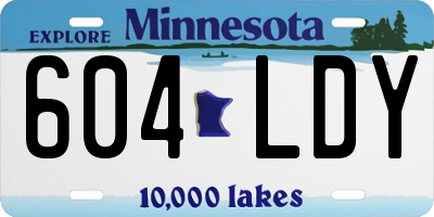 MN license plate 604LDY