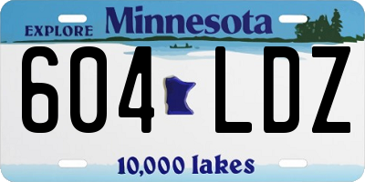 MN license plate 604LDZ