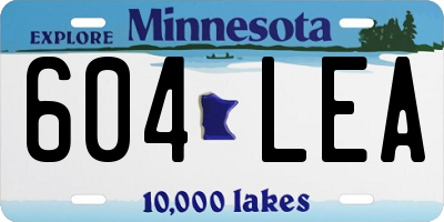 MN license plate 604LEA