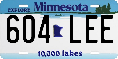 MN license plate 604LEE