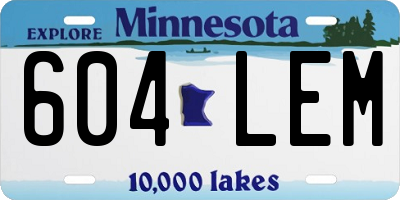 MN license plate 604LEM