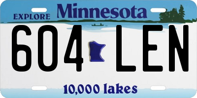 MN license plate 604LEN