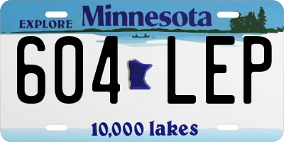 MN license plate 604LEP