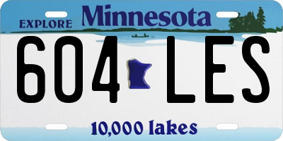 MN license plate 604LES