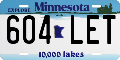 MN license plate 604LET
