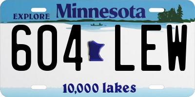 MN license plate 604LEW