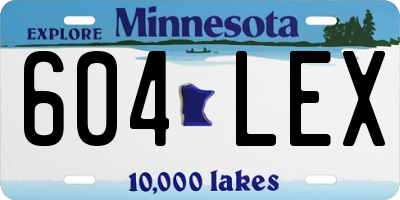 MN license plate 604LEX