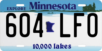 MN license plate 604LFO