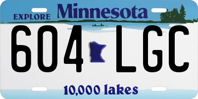 MN license plate 604LGC