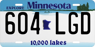 MN license plate 604LGD