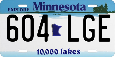 MN license plate 604LGE