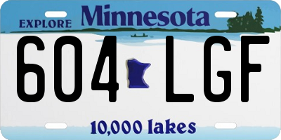 MN license plate 604LGF