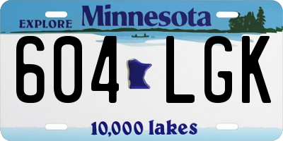 MN license plate 604LGK
