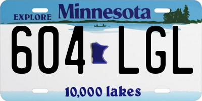 MN license plate 604LGL