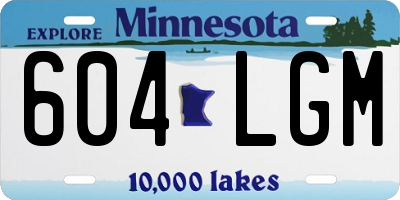 MN license plate 604LGM