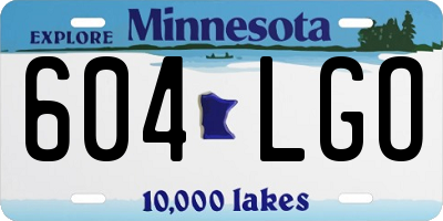 MN license plate 604LGO