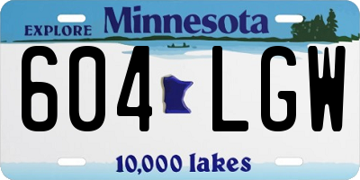 MN license plate 604LGW