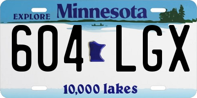 MN license plate 604LGX