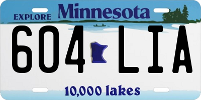 MN license plate 604LIA