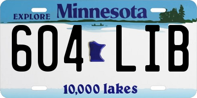 MN license plate 604LIB