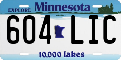 MN license plate 604LIC