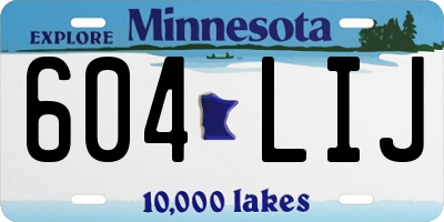 MN license plate 604LIJ