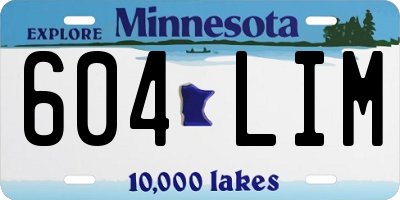 MN license plate 604LIM