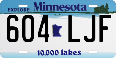 MN license plate 604LJF