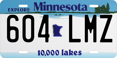 MN license plate 604LMZ