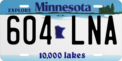 MN license plate 604LNA