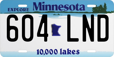 MN license plate 604LND
