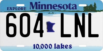 MN license plate 604LNL