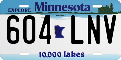 MN license plate 604LNV