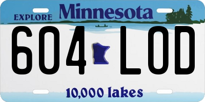 MN license plate 604LOD