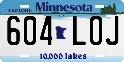 MN license plate 604LOJ