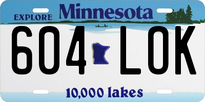 MN license plate 604LOK