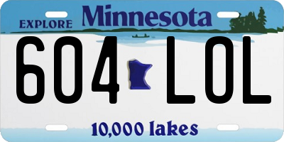 MN license plate 604LOL