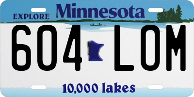 MN license plate 604LOM