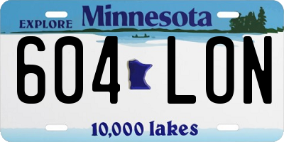 MN license plate 604LON