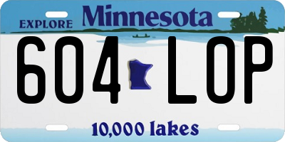 MN license plate 604LOP