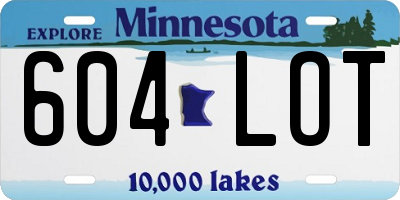 MN license plate 604LOT