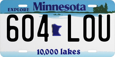 MN license plate 604LOU