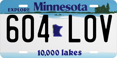 MN license plate 604LOV