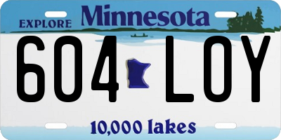 MN license plate 604LOY