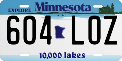 MN license plate 604LOZ