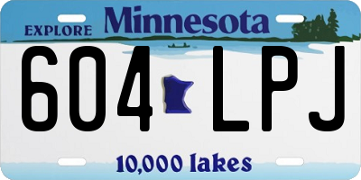 MN license plate 604LPJ