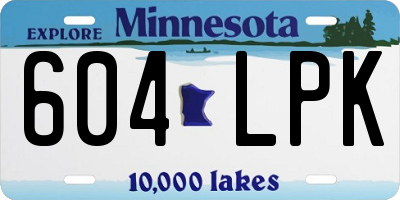 MN license plate 604LPK