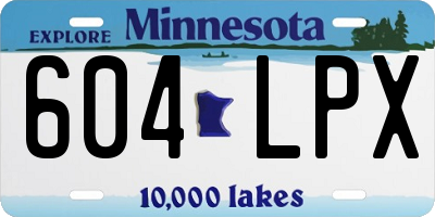 MN license plate 604LPX